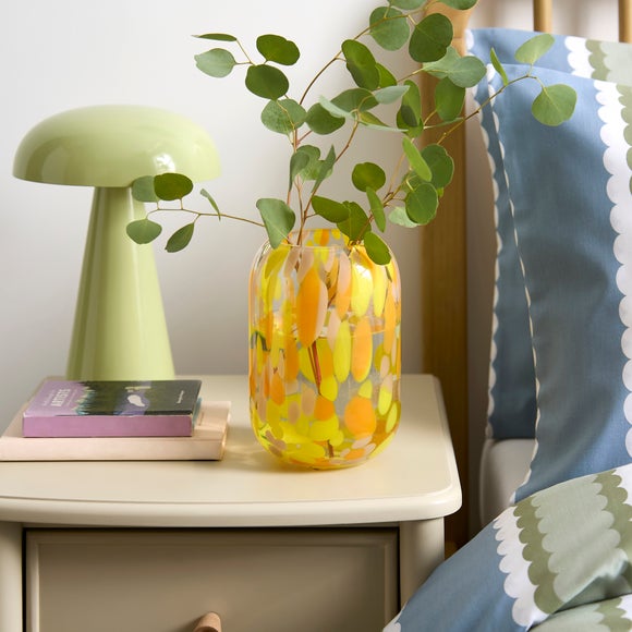 Yellow Confetti Glass Vase
