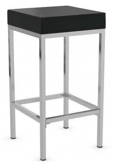 netfurniture Fernow Briushed Satin Frame Stool Fixed Height in Black