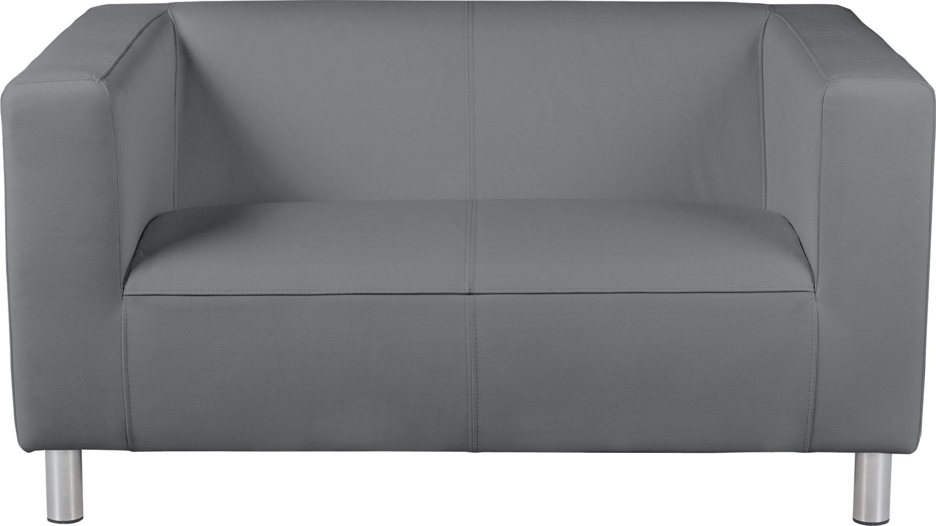 Argos Home Moda Compact 2 Seater Faux Leather Sofa - Grey