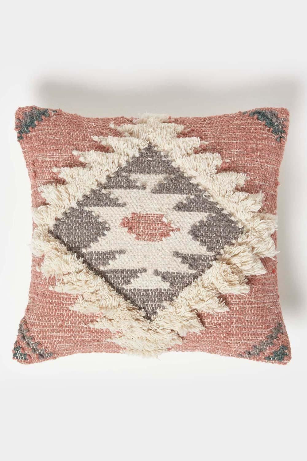 Homescapes Pali Handwoven Traditional Kilim Cushion in Pink