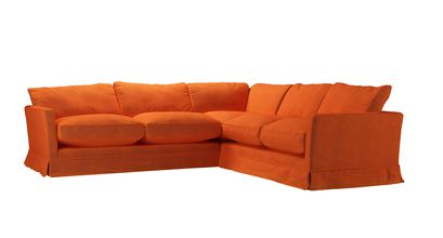 Otto Asym. Crn: LHF 2.5 Seat w RHF 2 Seat in Paprika Smart Velvet - sofa.com