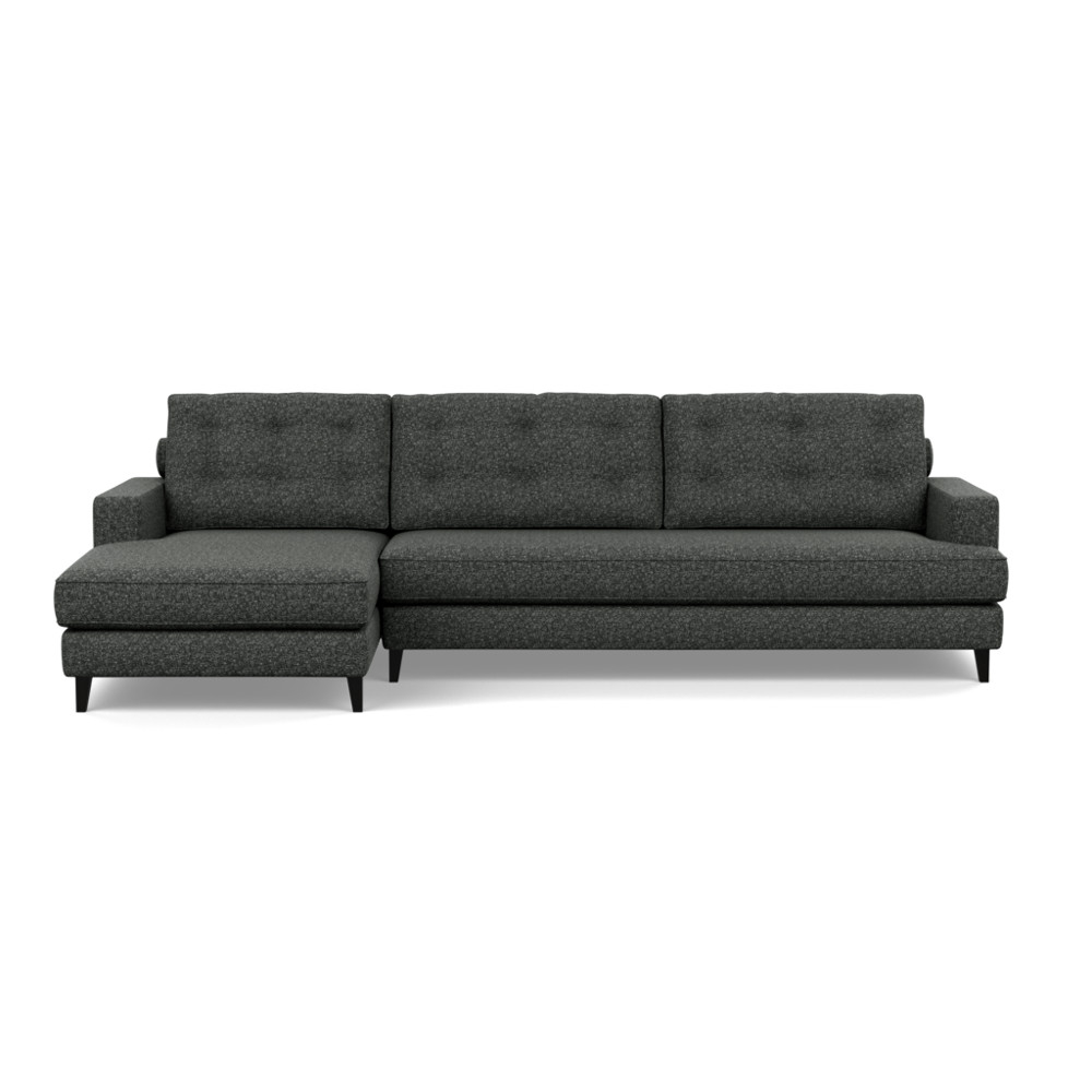 Heal's Mistral Left Hand Facing Corner Sofa Brecon Charcoal Black Feet