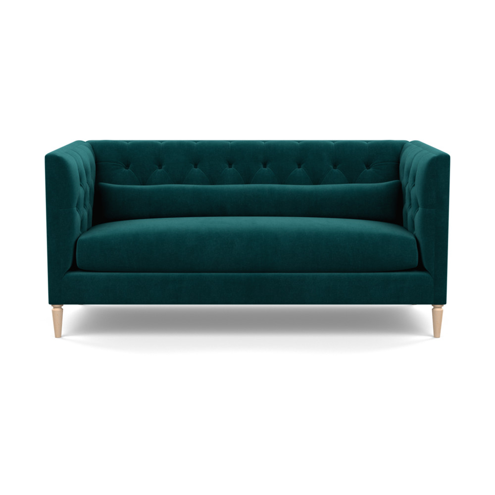 Heal's Balmoral 3 Seater Sofa Smart Luxe Velvet Ocean Natural Feet