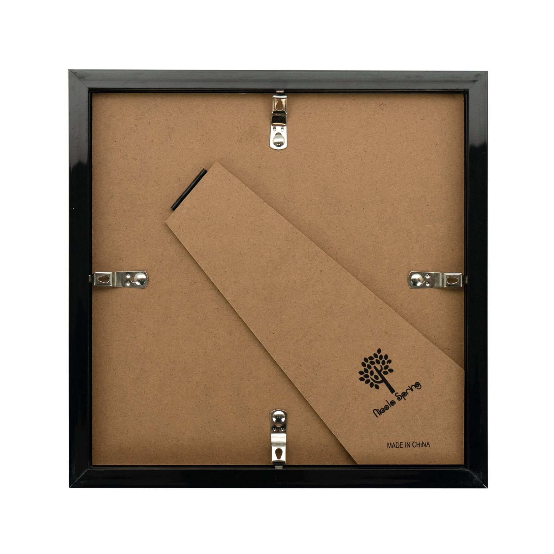 Nicola Spring 3D Box Photo Frame - 8 x 8" with 4 x 4" Mount - Ivory Mount in Black 5
