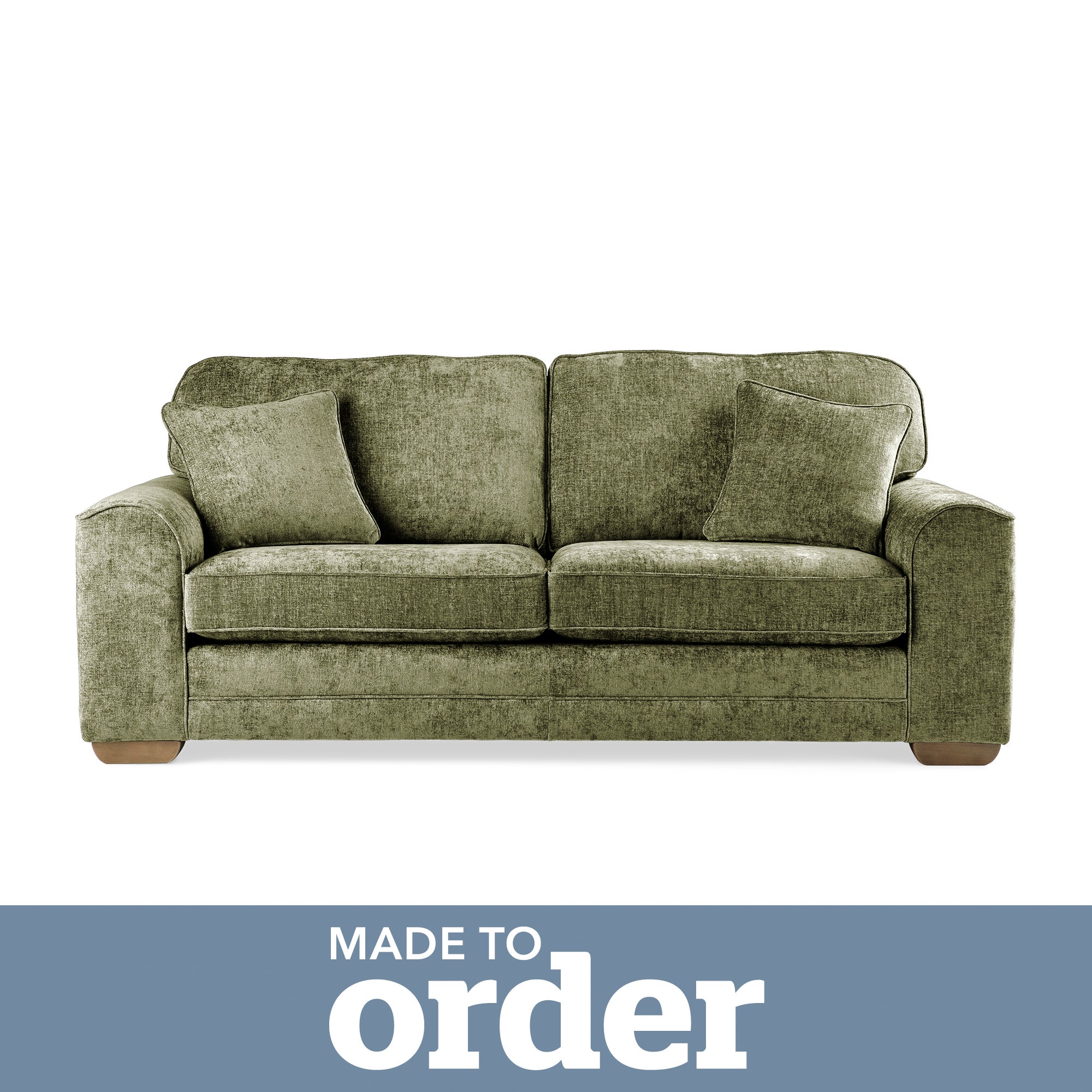 Morello 3 Seater Sofa Luxury Chenille Premium Chenille Olive