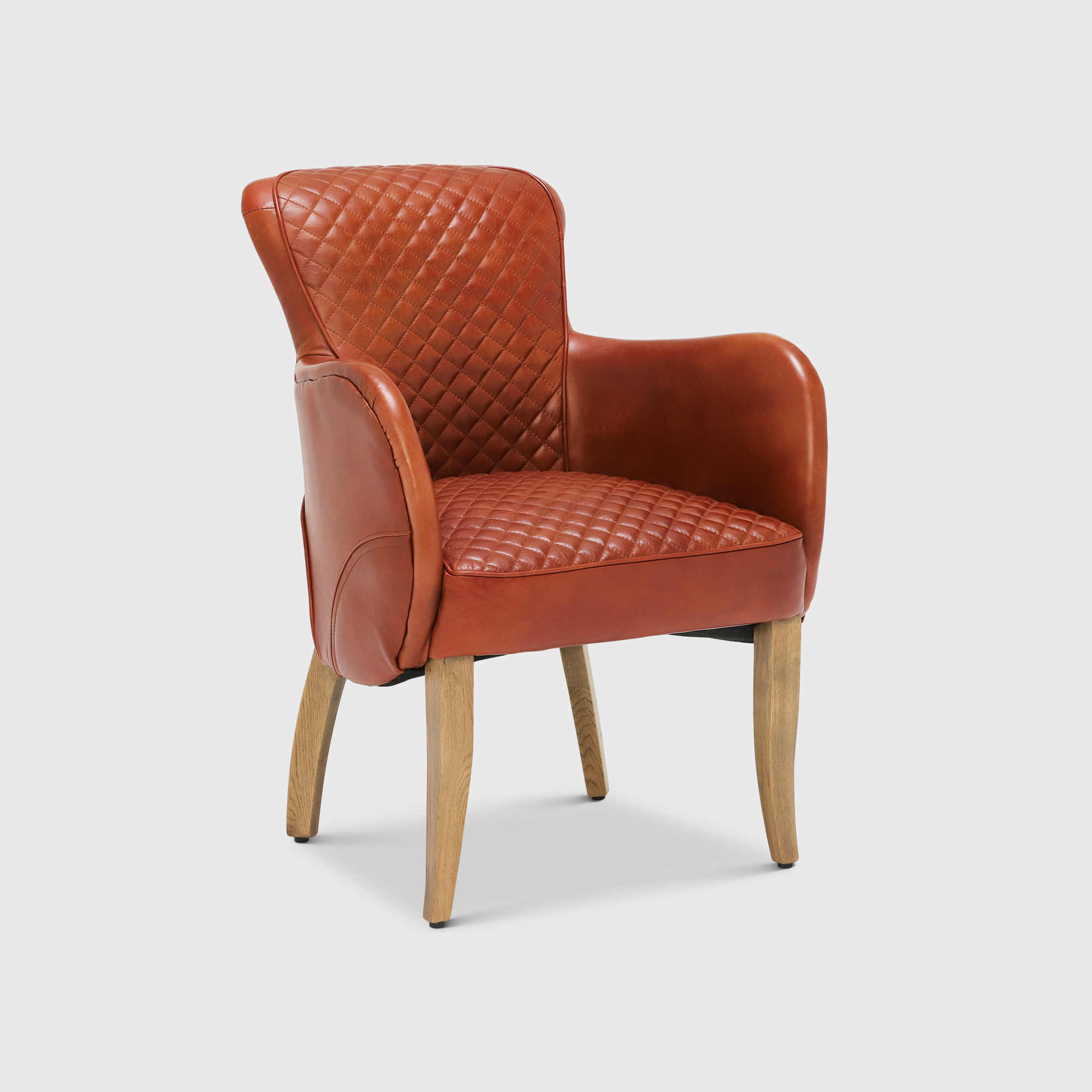 Timothy Oulton Side Saddle Dining Chair With Arms, Red Leather | Barker & Stonehouse