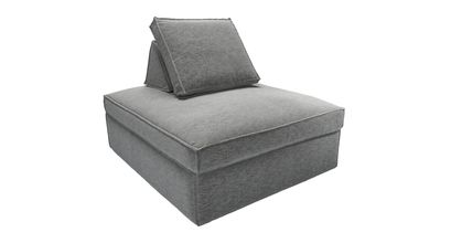 Harry Large Pouffe with bolster cushion in Textured Grey - sofa.com