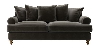 Teddy 3 Seat Sofa Bed in Elephant Cotton Matt Velvet - sofa.com