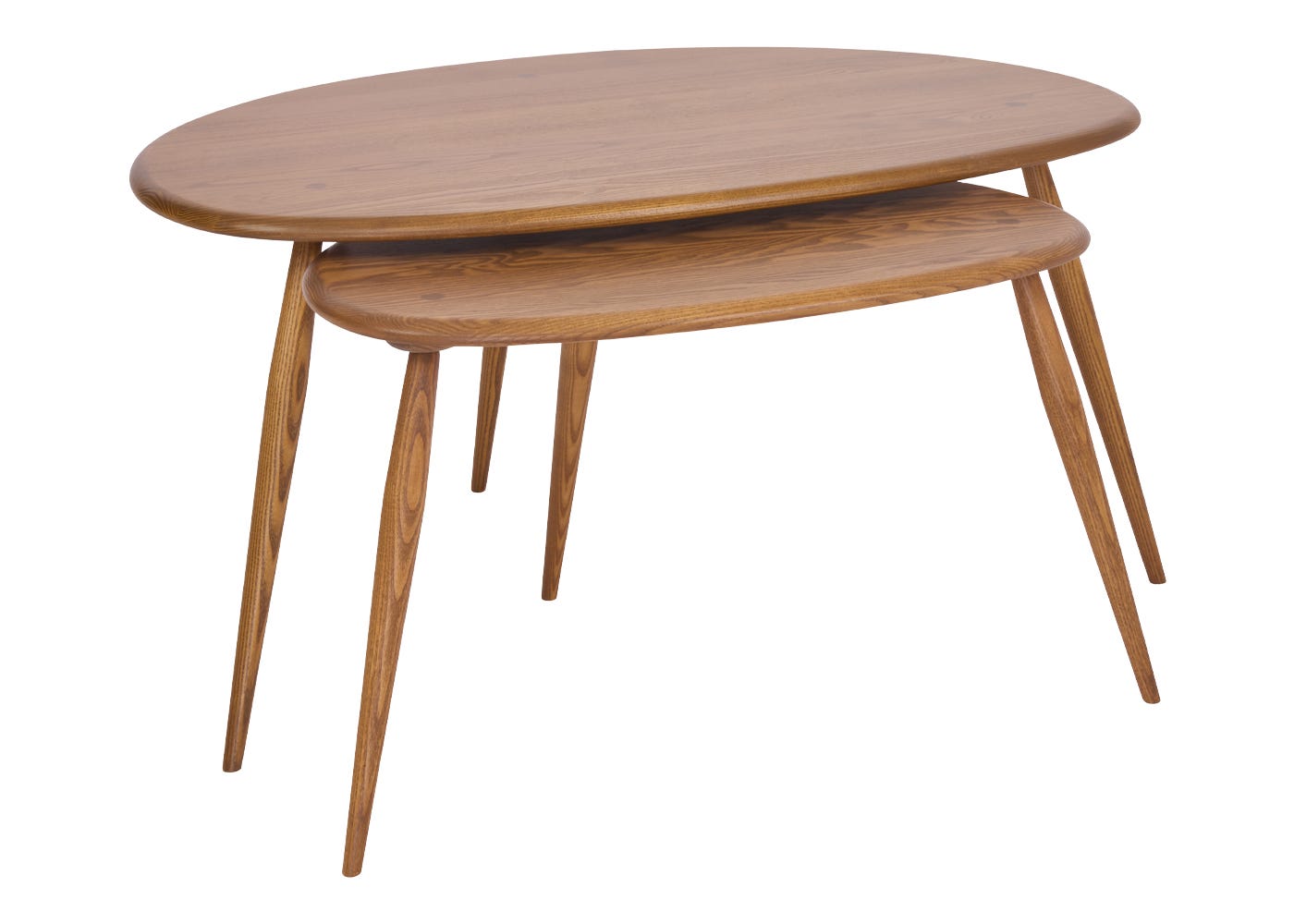 Ercol Pebble Pair of Coffee Tables in Vintage Ash