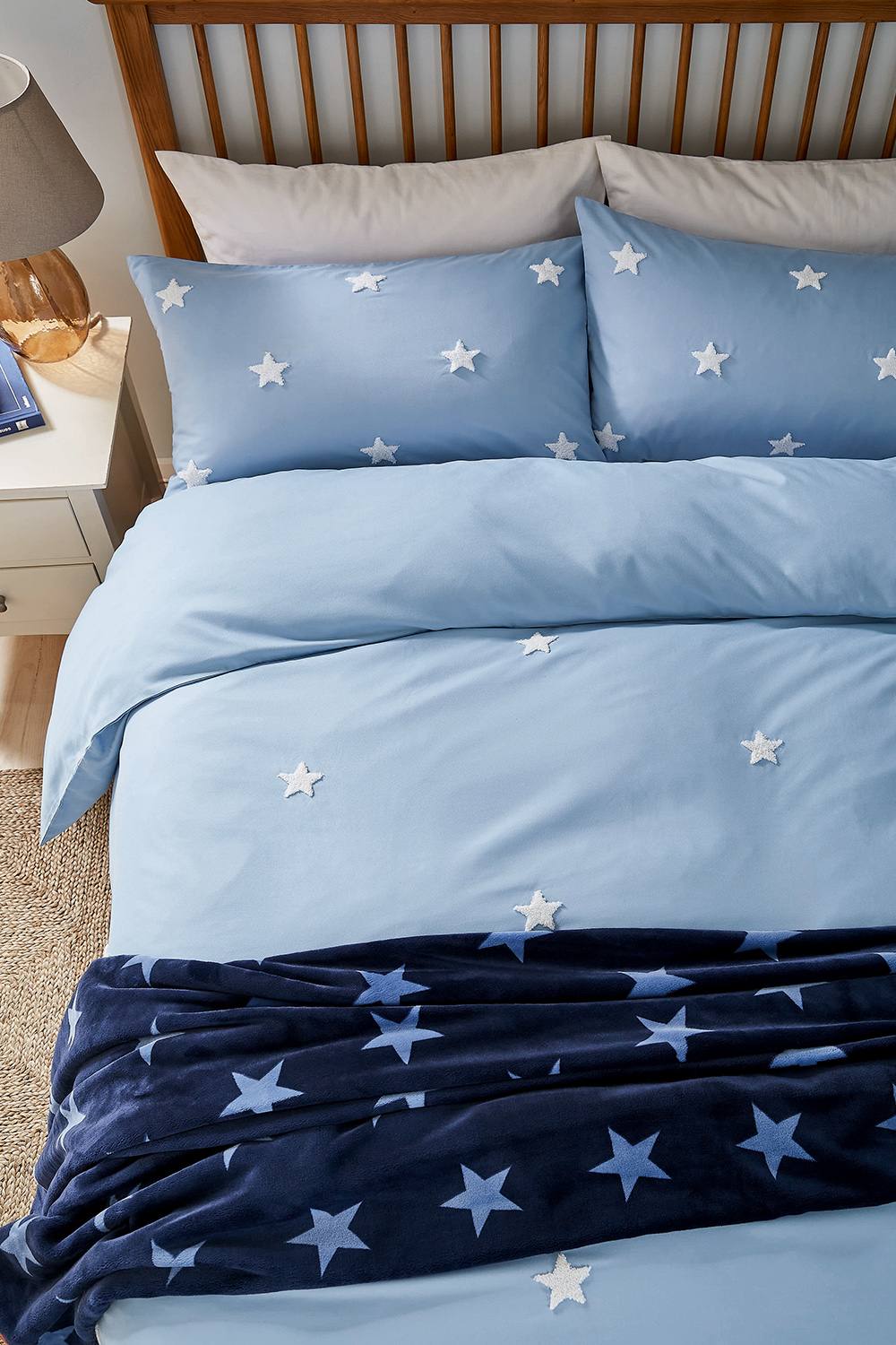 Helena Springfield 'Tufted Star' Duvet Cover Set in Blue 4