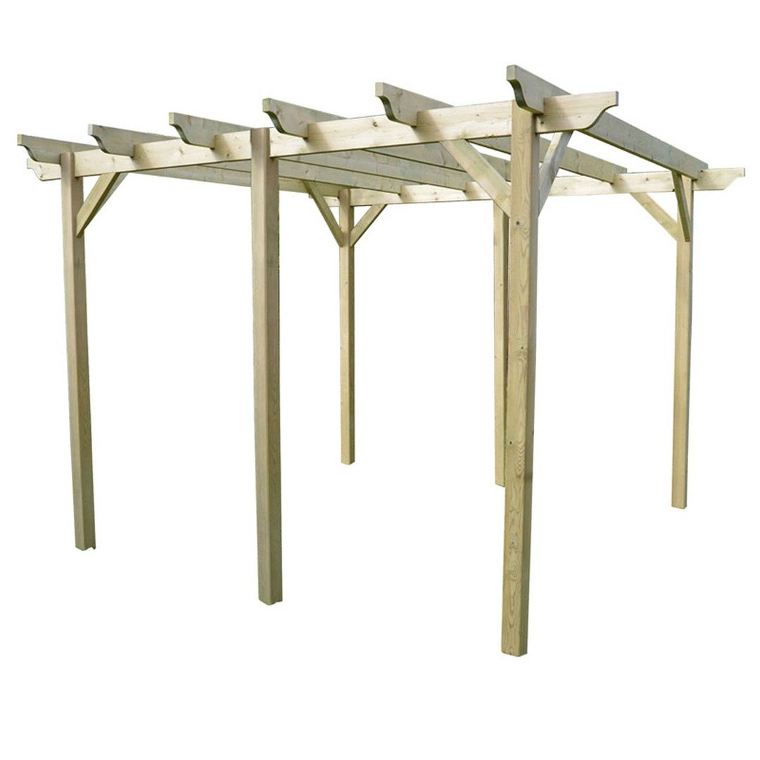 Rutland County Garden Furniture Ltd Garden Pergola 6 Post - L420 x W420 x H270 cm - Light Green