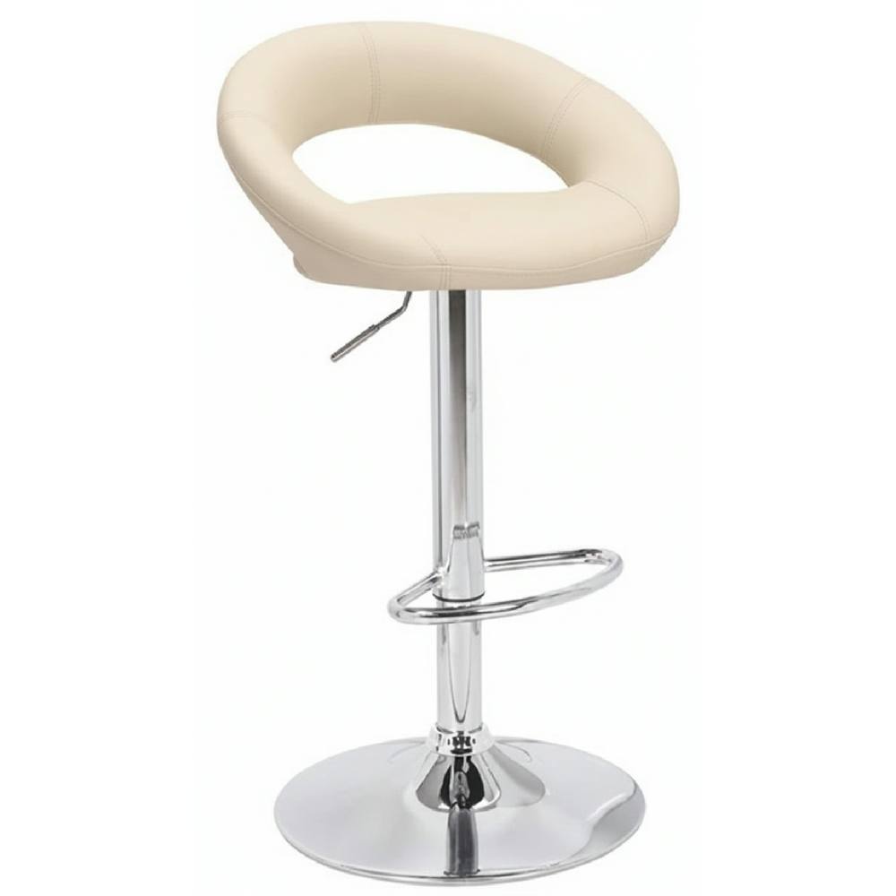 netfurniture Serene Cream Padded Kitchen Breakfast Bar Stool Height Adjustable
