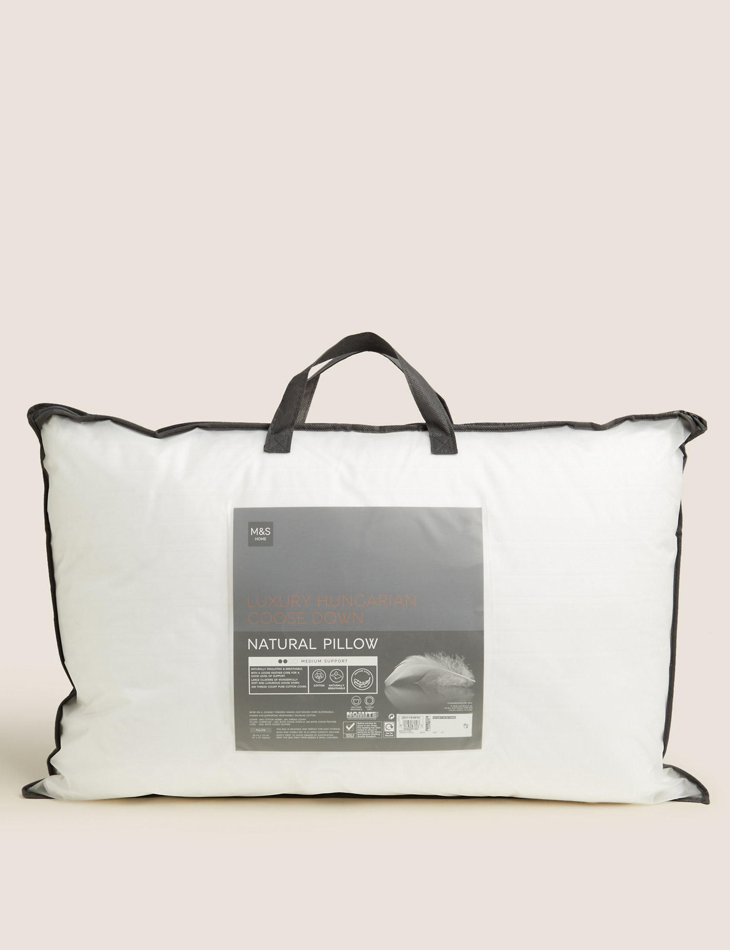 M&S Hungarian Goose Down & Feather Medium Pillow
