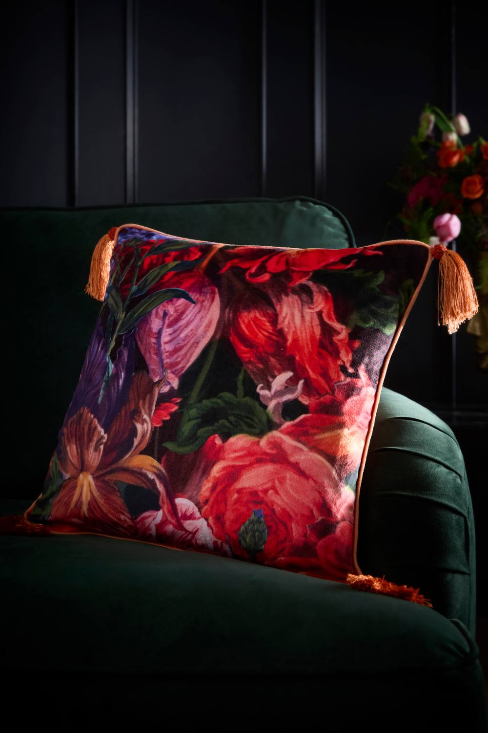 Laurence Llewelyn-Bowen 'Grande Chintz' Velvet Filled Cushion