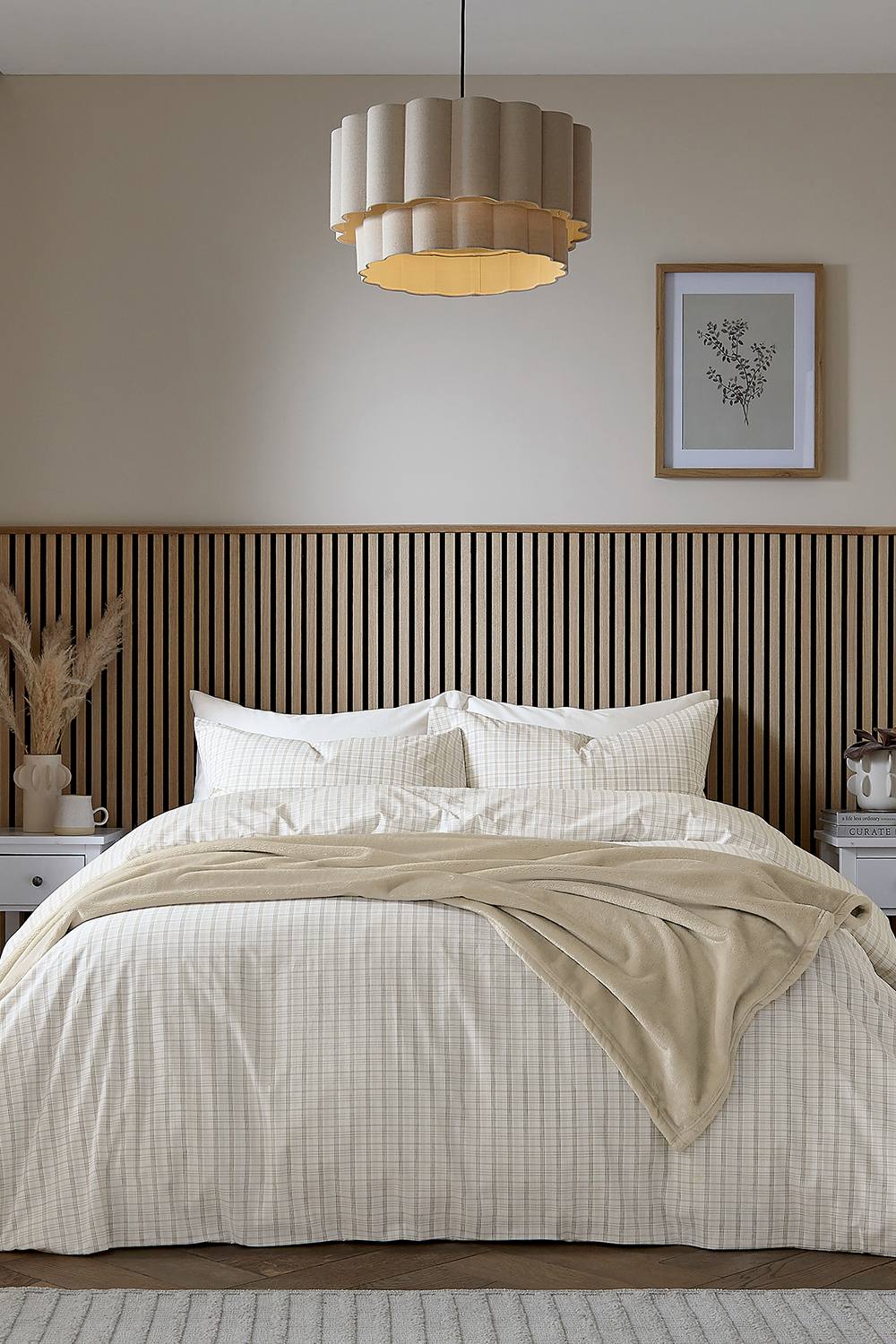 Helena Springfield 'Tranquil Check' Duvet Cover Set in Cream