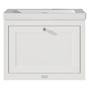 Bayswater Hartleigh Pointing White Traditional Wall Hung Vanity Unit & 1 Tap Hole Modern Recessed Basin - 600mm