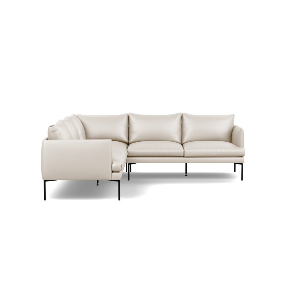 Heal's Matera Large Corner Sofa Leather Hide Panna 7183