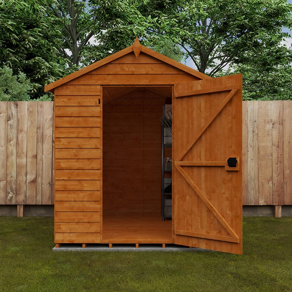 Buttercup Farm 8 x 6 Feet Value Apex 9mm Shed - Solid Wood/Softwood/Pine in Burnt Orange 6