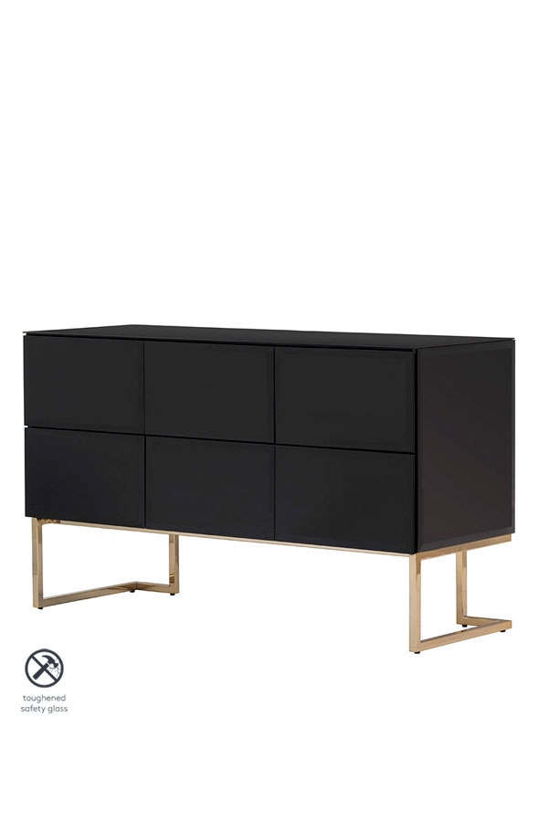 Lorenzo Toughened Black Chest of Drawers