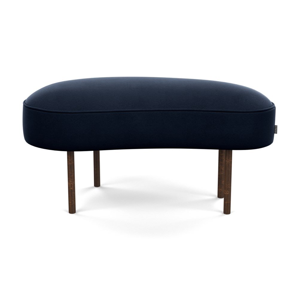 Heal's Isola Small Ottoman Nobilis Velvet Night Bronze Feet