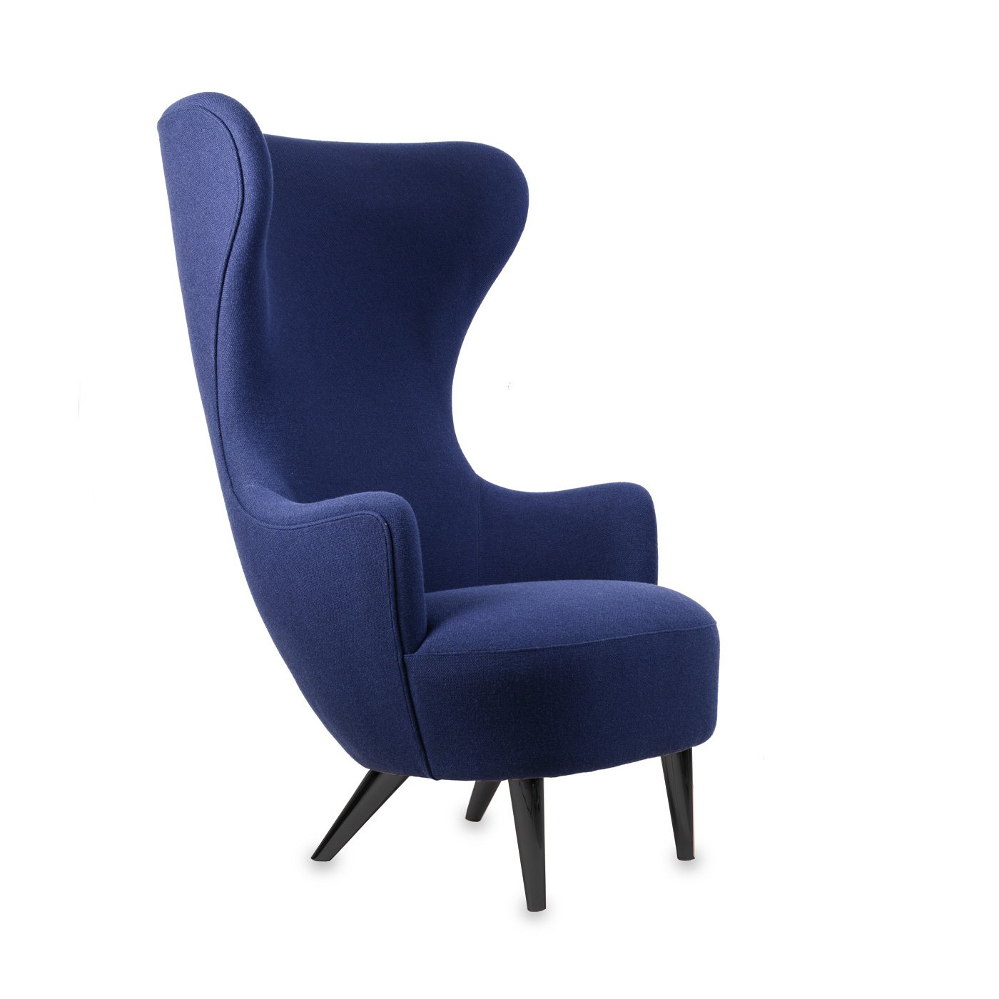 Tom Dixon Wingback Chair Dark Blue - Hallingdal 65/764 & Black Legs