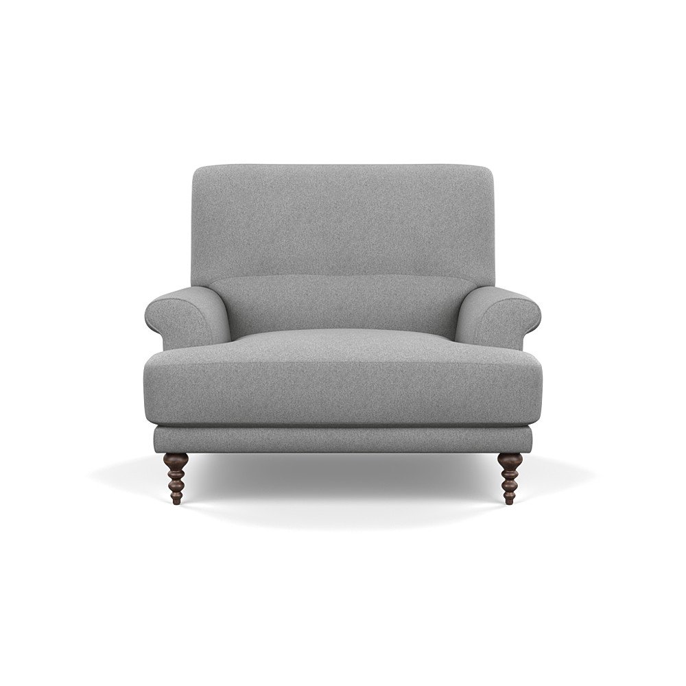 SCP Oscar Informal Armchair Cotton Pewter Walnut Feet