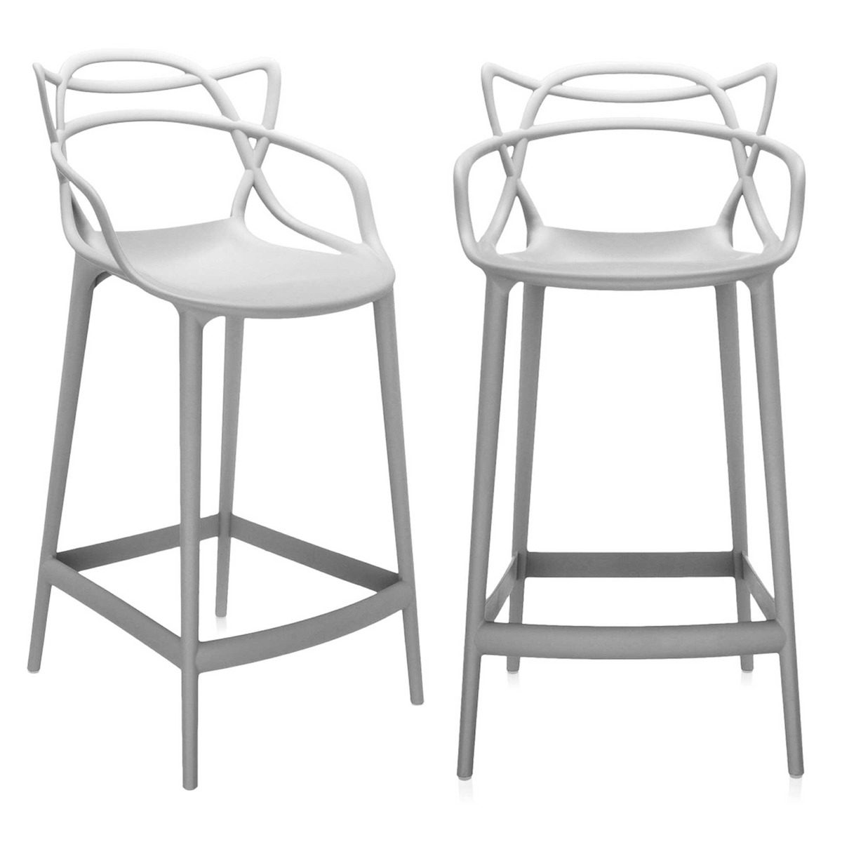 Pair of Kartell Masters Counter Stools Grey