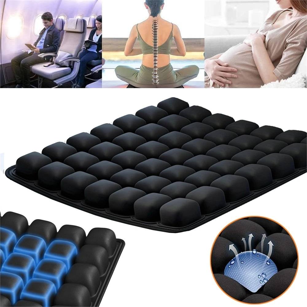 Nordara Inflatable Travel Seat Cushion, 3D Pressure Relief Pad in Black