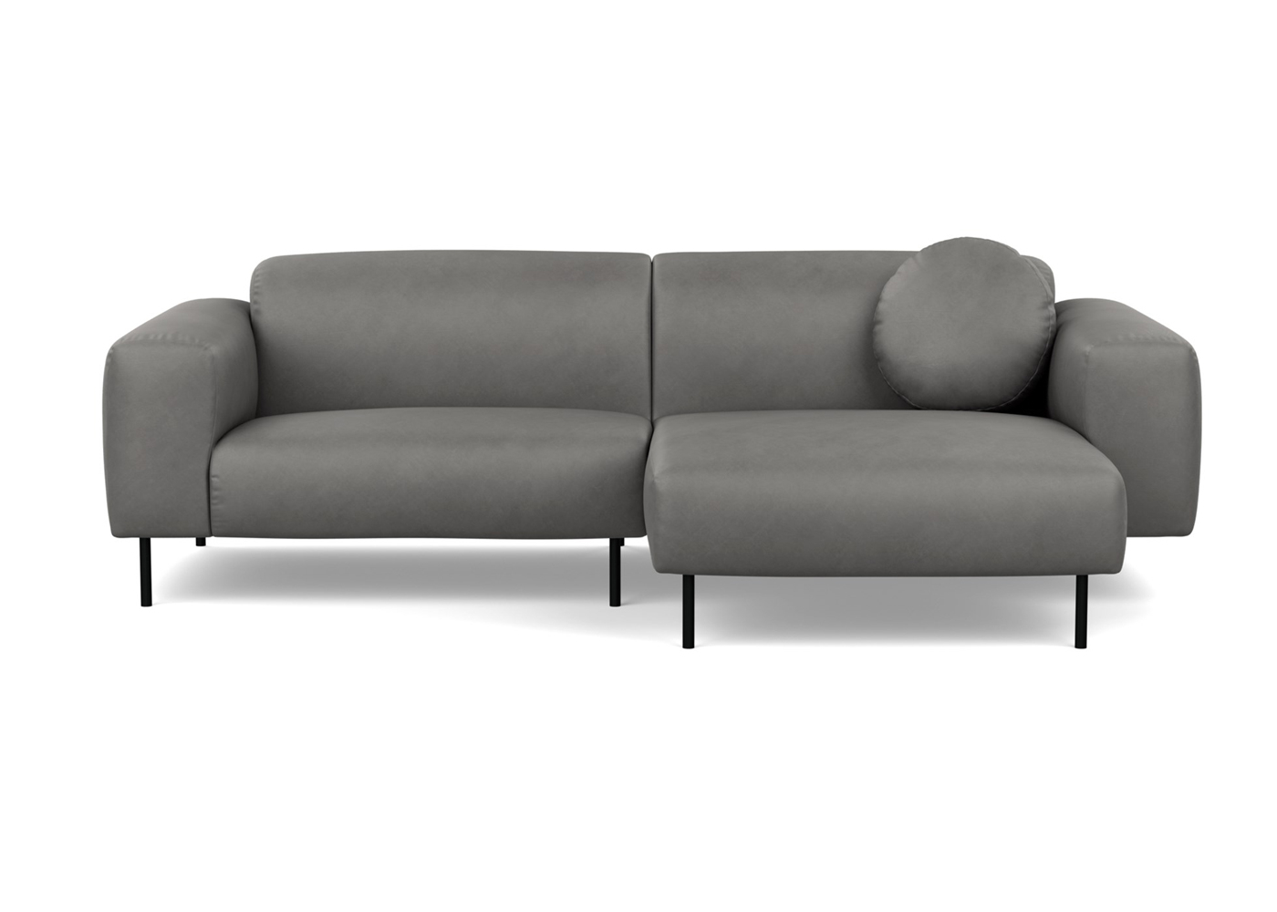 Heal's Luna Right Hand Facing Corner Chaise Sofa Luxury Leather Slate Black