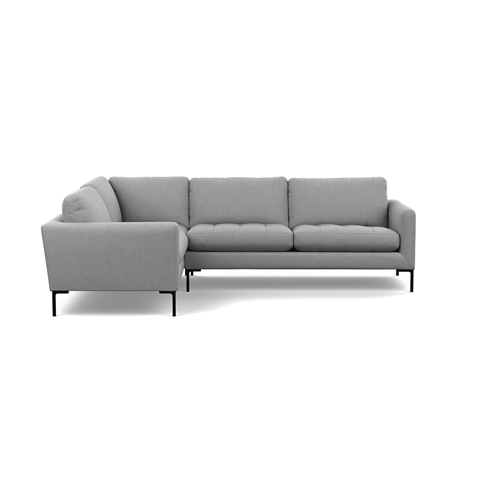 Heal's Eton Left Hand Facing Corner Sofa Cotton Pewter Black Feet