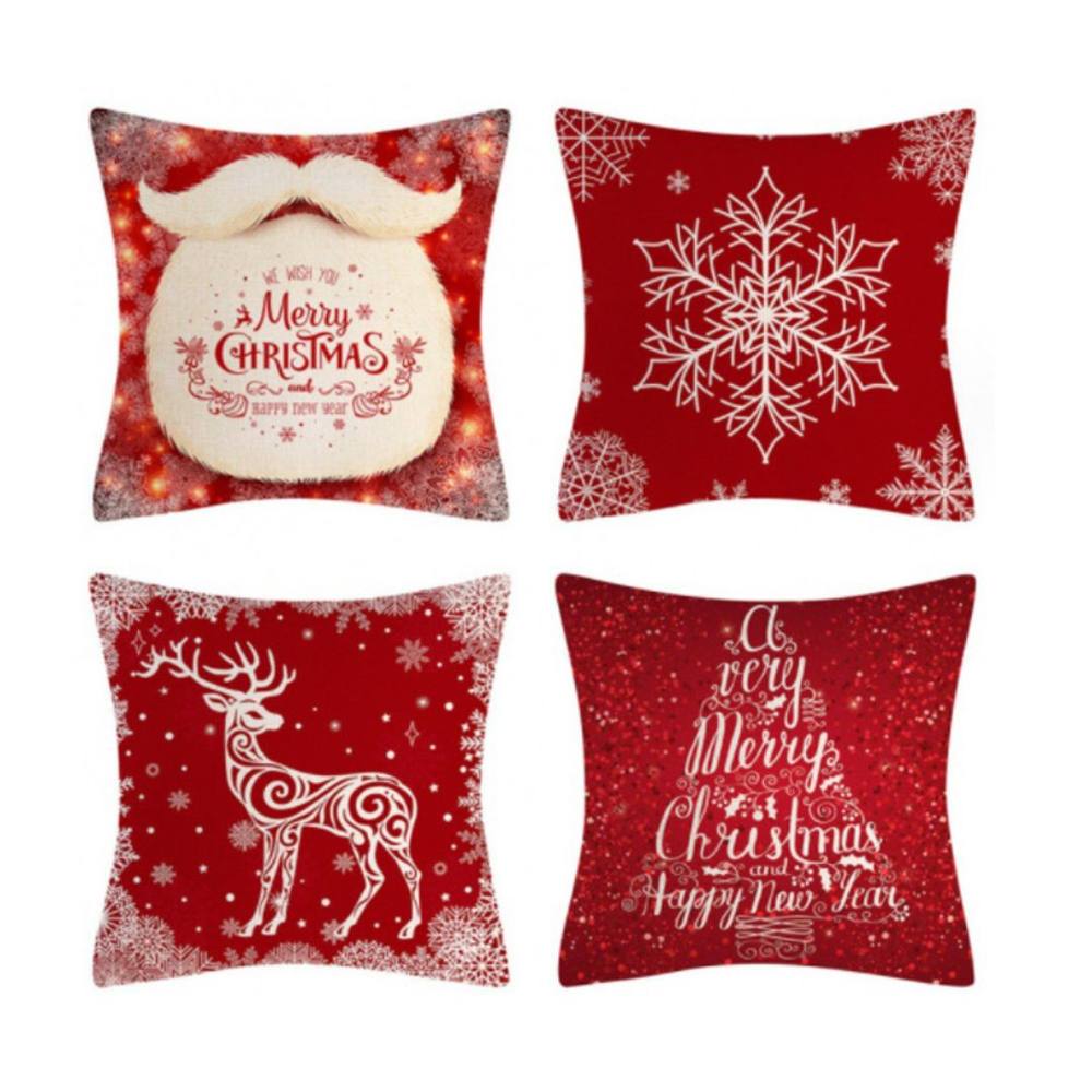 Lovii Christmas Cushion Covers - Festive 4-Pack