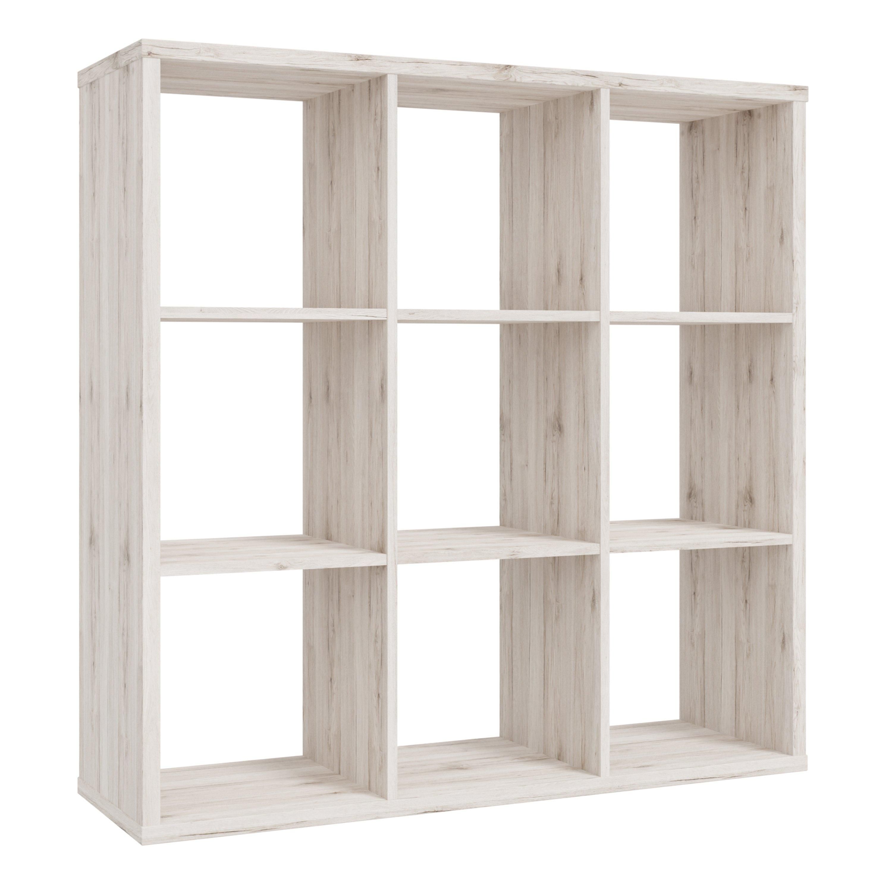Furniture To Go Mauro 3x3 Storage Unit in Light Oak