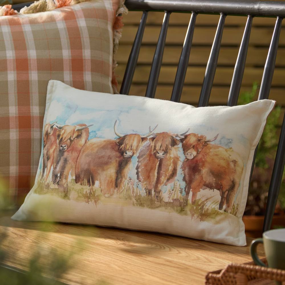 Voyage Maison Highland Cattle Reversible Outdoor Cushion