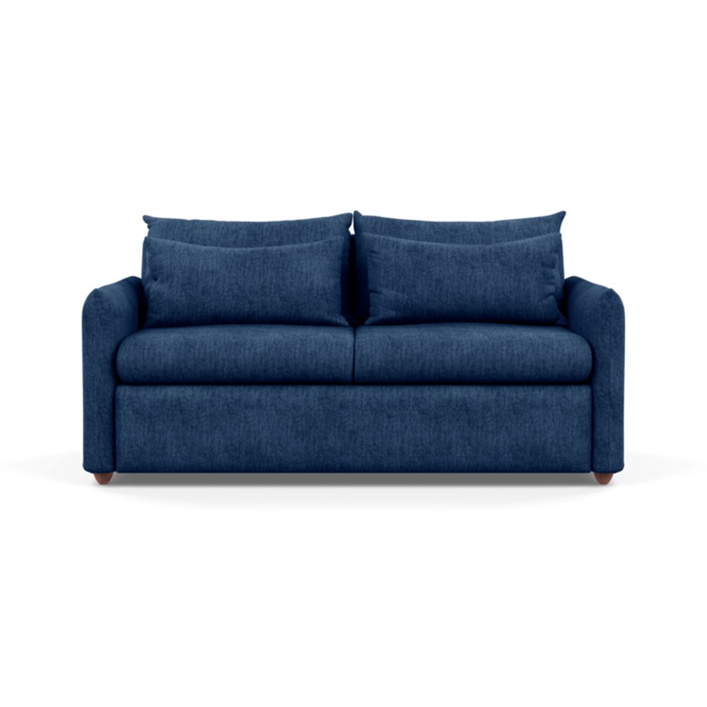 Heal's Pillow Sofa Bed Broad Weave Lagoon Chestnut Stain Feet