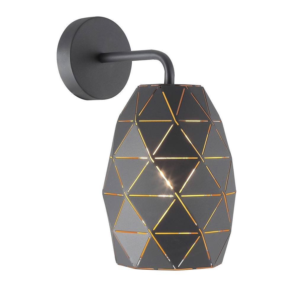 Netlighting Modern Dome Wall Lamp Graphite Gold Champagne 1 Light E27 in Grey