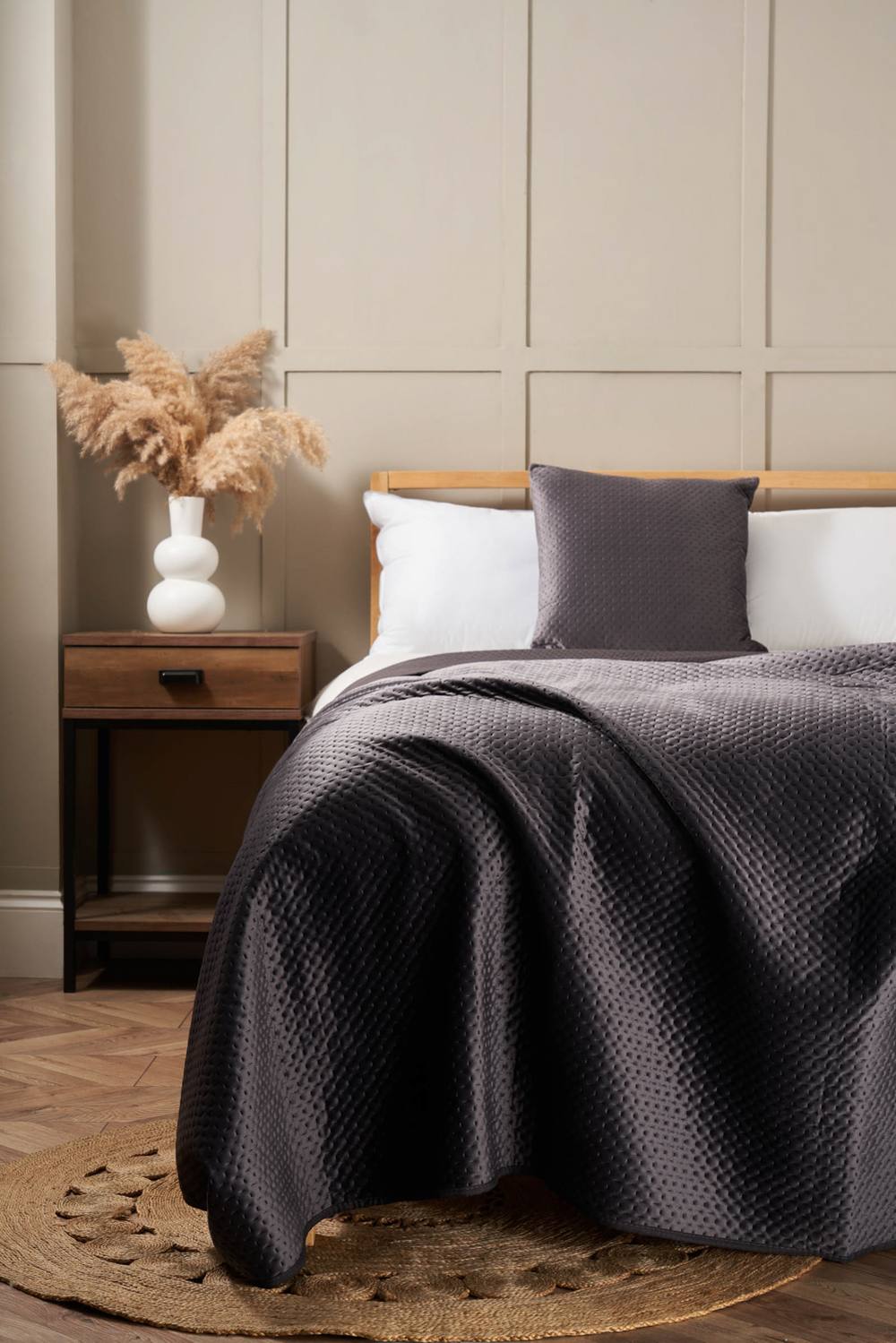 BHS Liso Bedspread in Grey