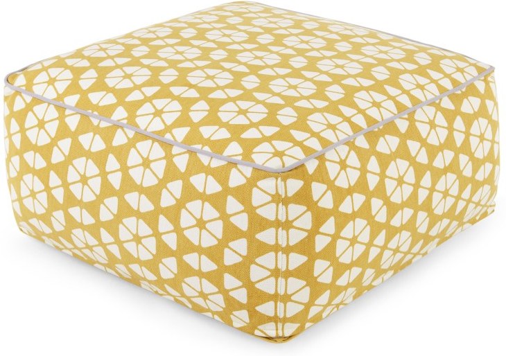 Trio Bean Bag Pouffe, Gold & Cream