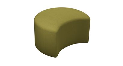 Luna Half Moon Footstool in Royal Fern Brushed Linen Cotton - sofa.com