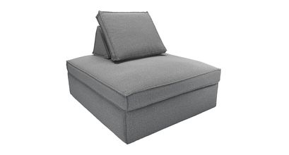 Harry Large Pouffe with bolster cushion in Harbour Grey Whitstable - sofa.com
