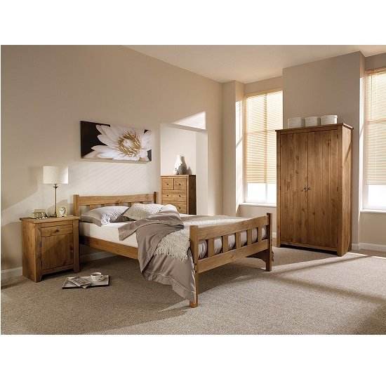 Pascal Wooden King Size Bed In Pine Finish