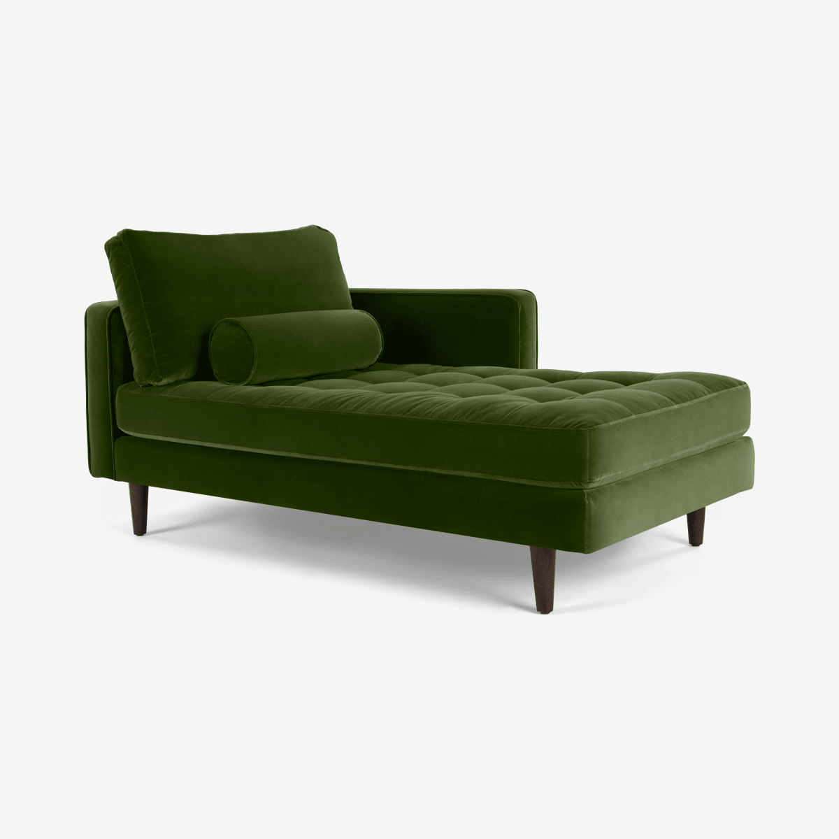 Scott Right Hand Facing Chaise Longue, Grass Cotton Velvet