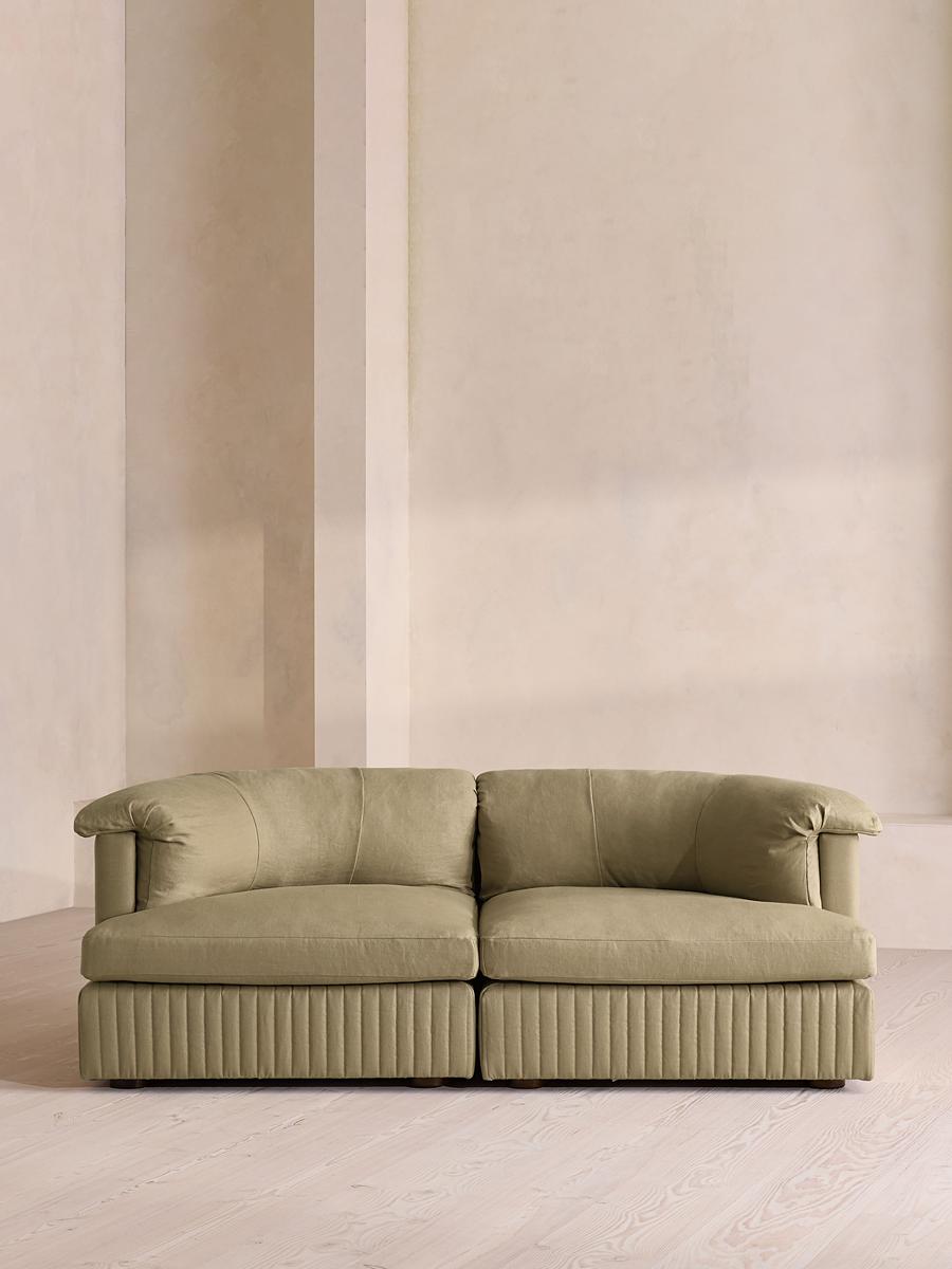 Oona Modular Sofa, Three Seater, Linen, Sage