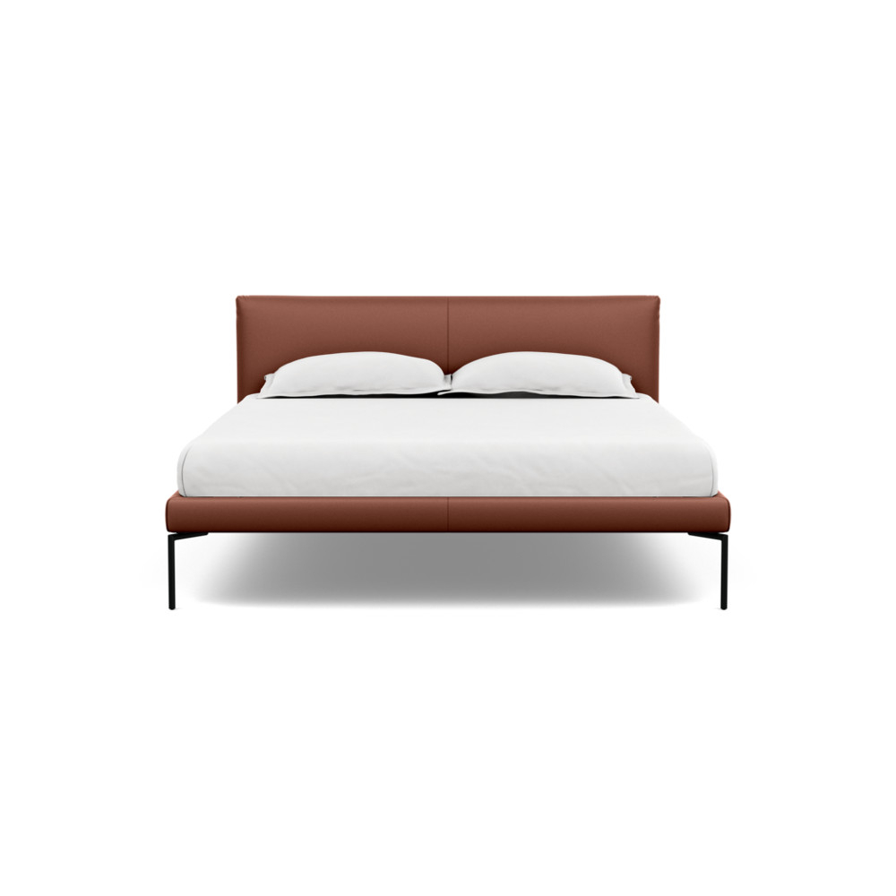 Heal's Matera Bedstead King Leather Grain Dark Brown 068