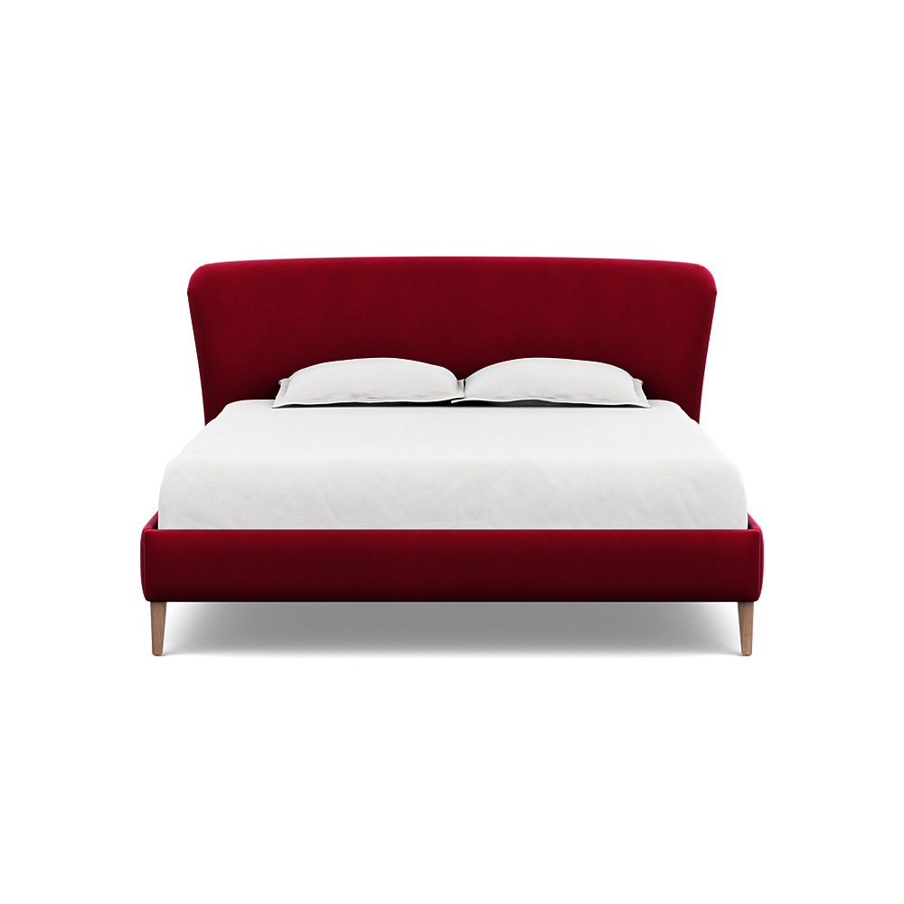 Heal's Darcey Bed Super King Varese Velvet Mulberry Tinted Ash Feet