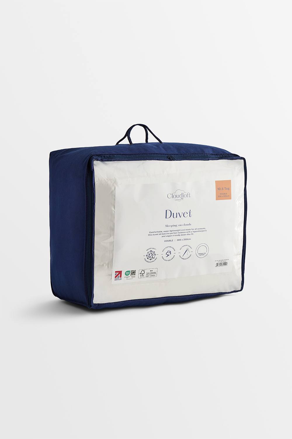 CHRISTY 'Cloud Loft' Lightweight All Season 10.5 Tog Duvet in White 2