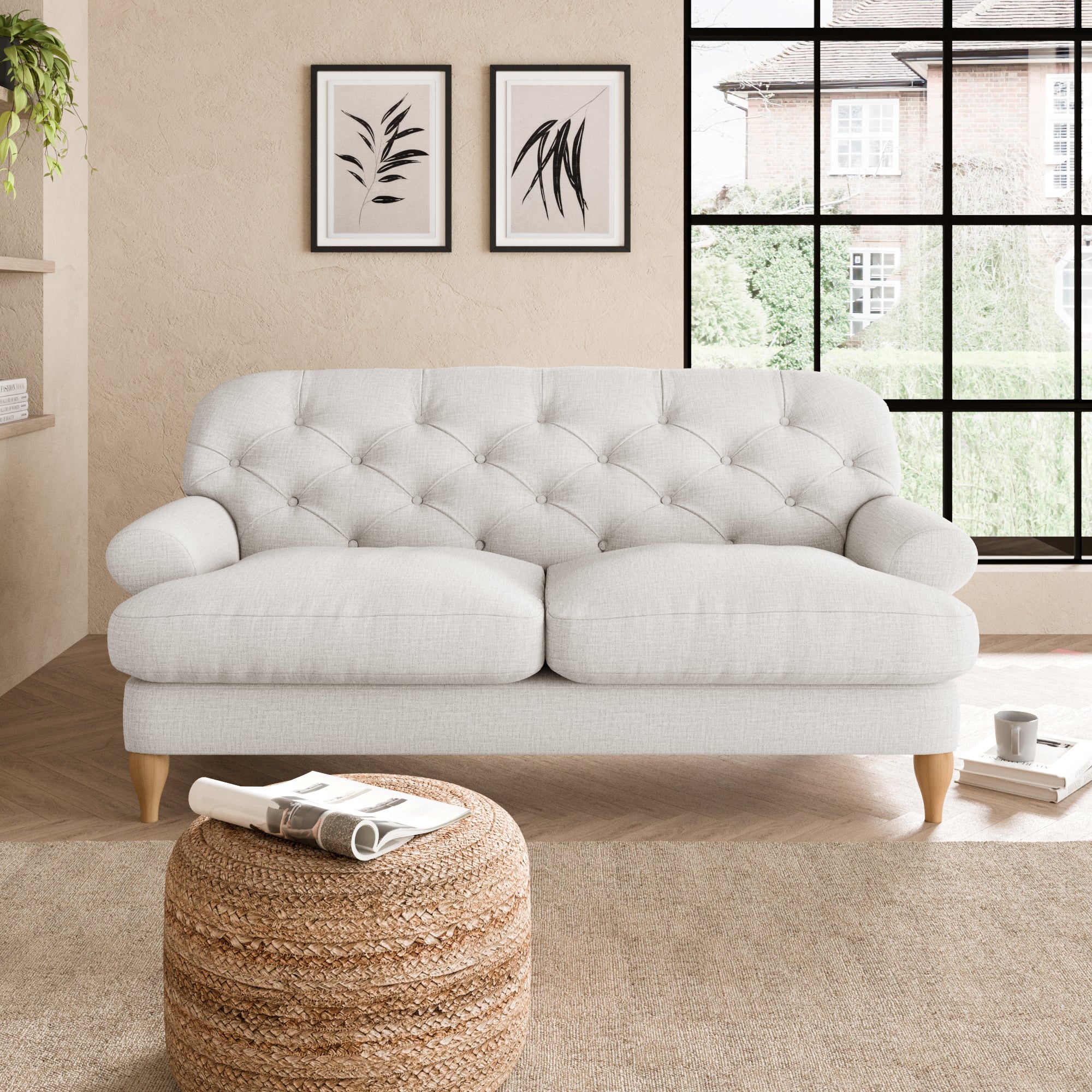 Canterbury Textured Weave 2 Seater Sofa Grey