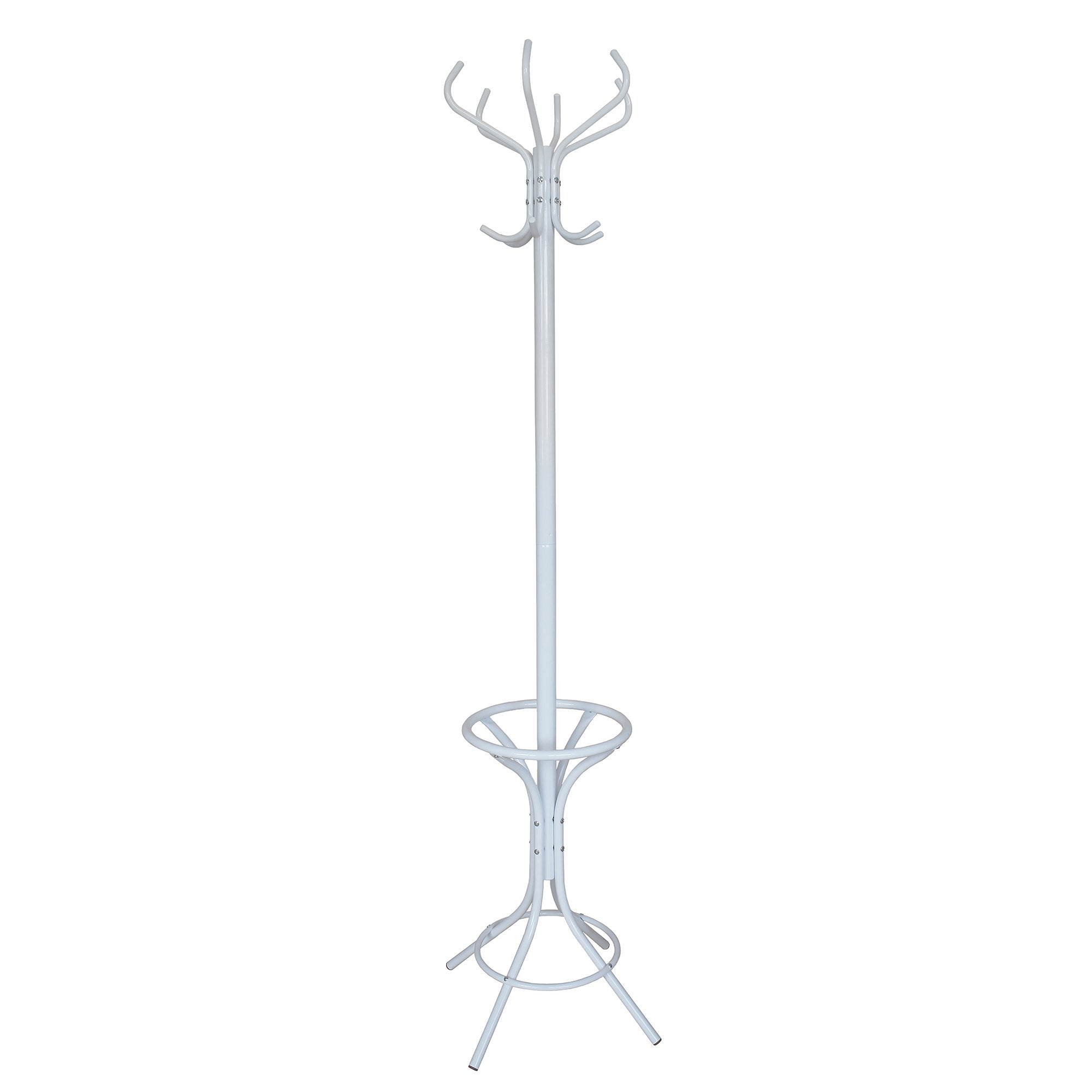 White Painted Steel Hat and Coat Stand White