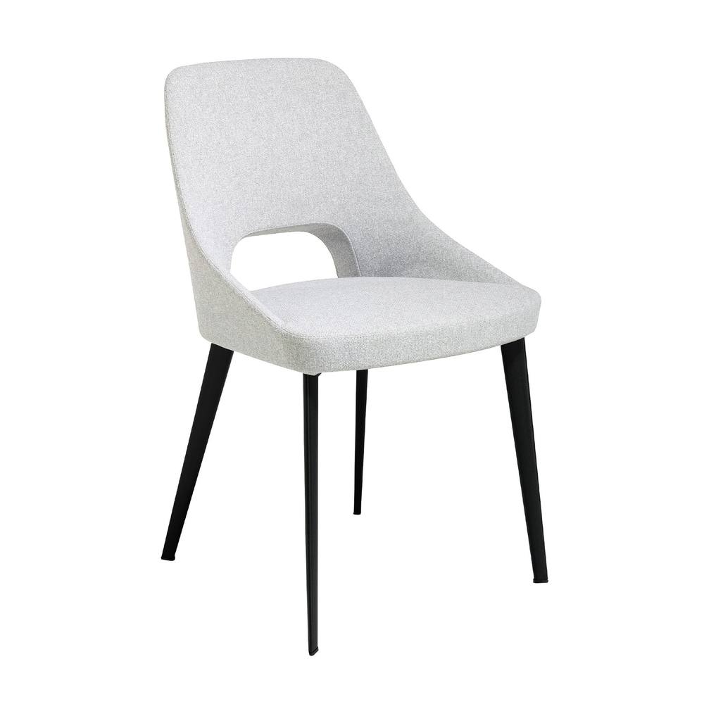 Angel Cerda Grey Fabric Dining Chair with Black Stainless Steel