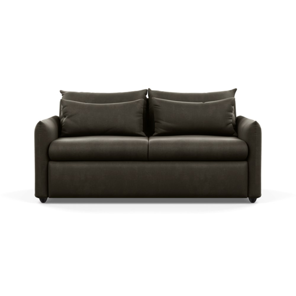 Heal's Pillow Sofa Bed Velvet Charcoal Black Feet