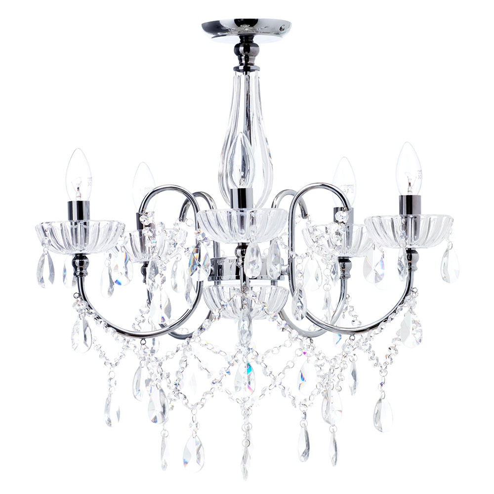 Edith Flush Ceiling Light, Chrome